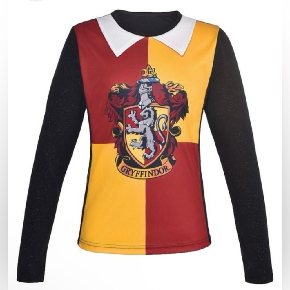 HARRY POTTER Gryffindor Long Sleeve Top Girls M/L Halloween Party Costume. - Picture 2 of 9